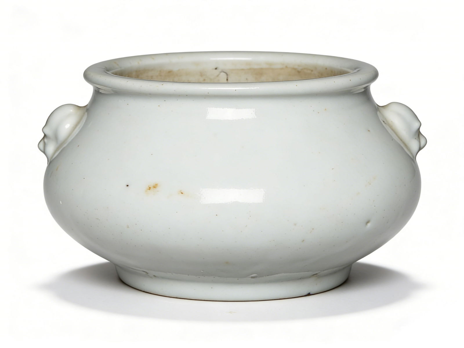 Qing Dynasty White-Glazed Censer with Double Beast Head Handles (1 of 7)