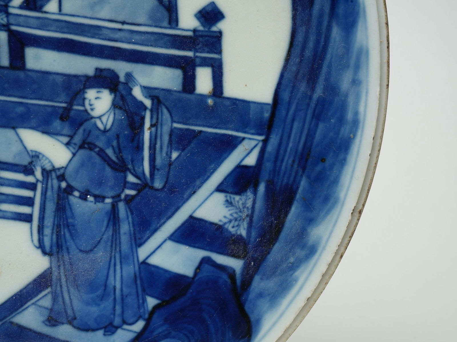 Qing Kangxi Period Blue and White Circular Porcelain plate - 6