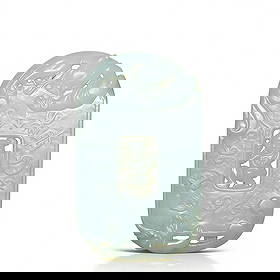 Qing Dynasty Hetian White Jade Openwork Plaque: H:7.5cmW:4.2cm This is a Qing Dynasty Hetian white jade openwork plaque ("Boy Playing with Auspicious Beast"), a fine scholar’s jade ornament. Carved from Hetian white jade with warm, white texture;