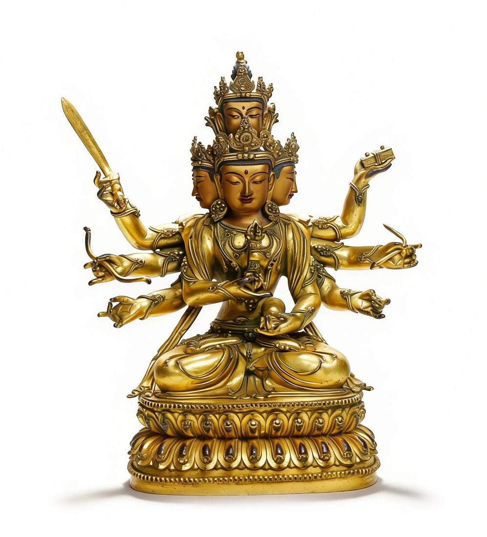 Qing Qianlong Period Gilt-Bronze Eight-Armed Avalokiteshvara Statue (1 of 10)