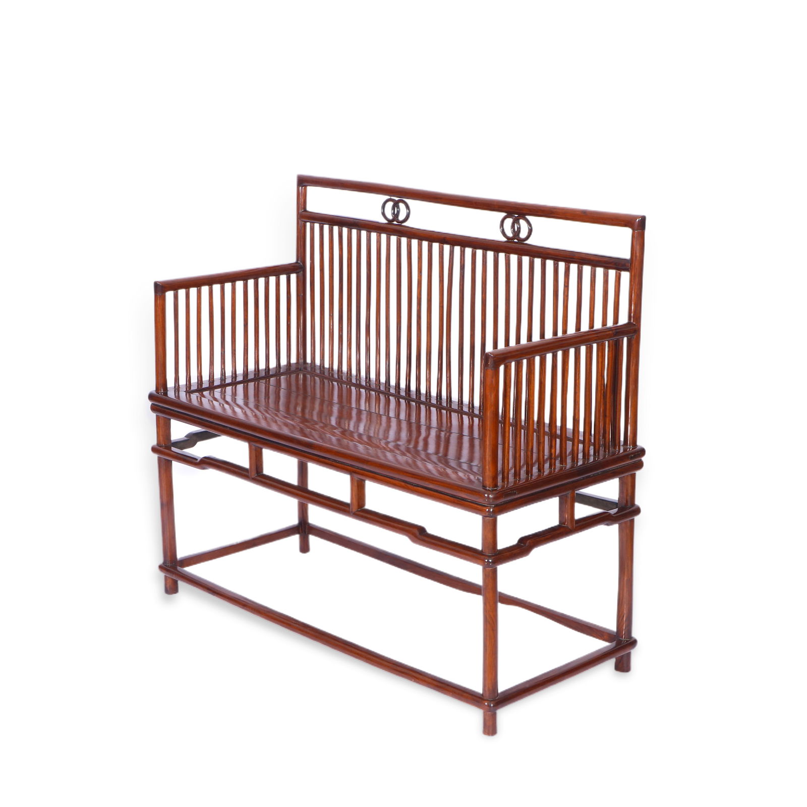 Qing Dynasty comb-back armchair crafted from huanghuali: H:93cmL:102cmW:46 This is a Qing Dynasty comb-back armchair crafted from huanghuali (yellow rosewood). It is made from a single piece of Hainan huanghuali, featuring a smooth, delicate texture, natura