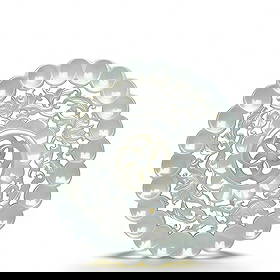 Qing Dynasty Hetian White Jade Multi-Layer Openwork Revolving Plaque with Floral Patterns: D:7.5cm This is a Qing Dynasty Hetian white jade multi-layer openwork revolving plaque with floral patterns, a peak work of jade craftsmanship. Carved from Hetian white jade with pure, luminous textur