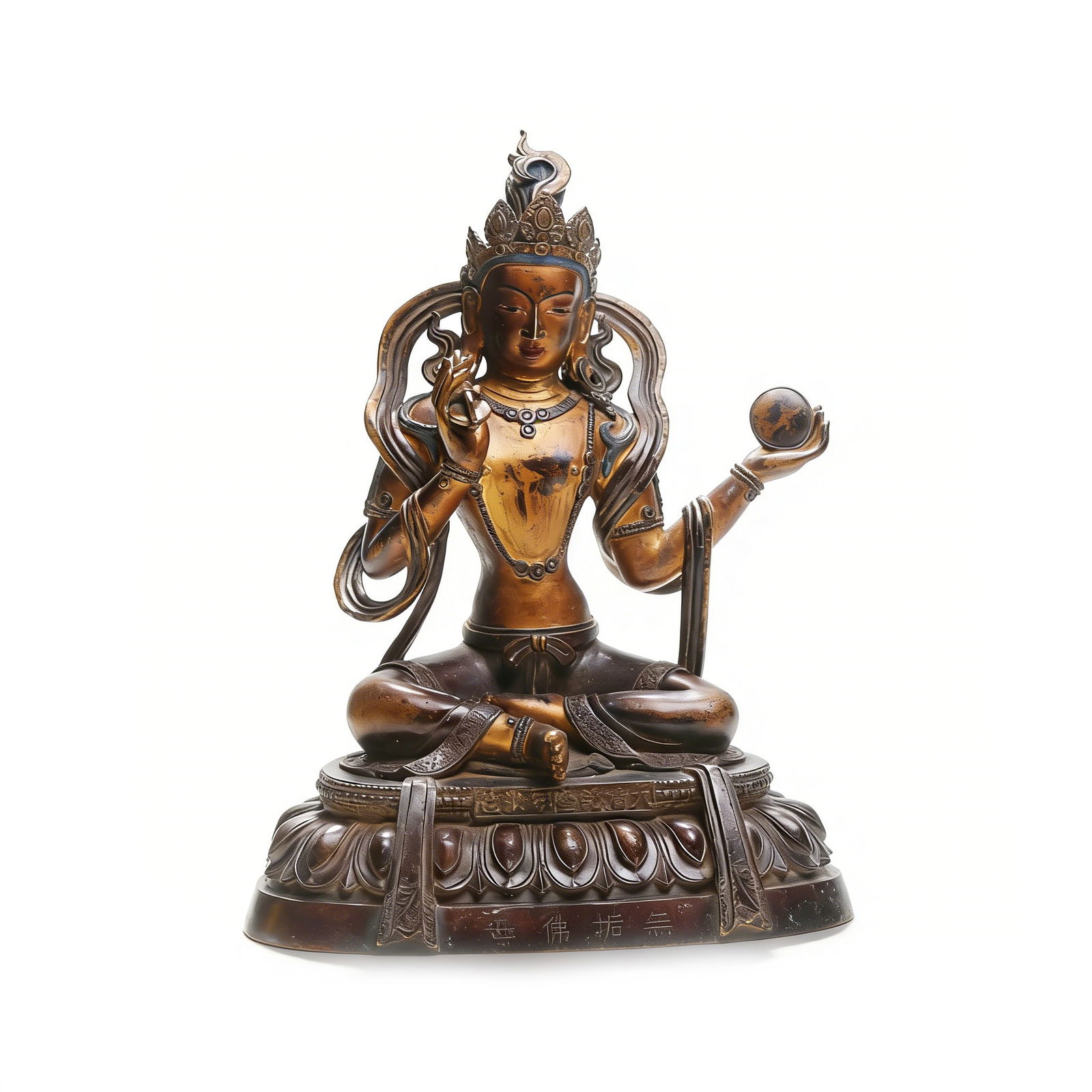 Qing Qianlong Period Gilt-Bronze Amitayus Buddha Statue from the Six-Rank Buddha Hall: H:20cmW:16cm This is a gilt-bronze Amitayus Buddha statue from the Six-Rank Buddha Hall of the Qianlong period of the Qing Dynasty, a special statue for the imperial Six-Rank Buddha Hall of the Qing c