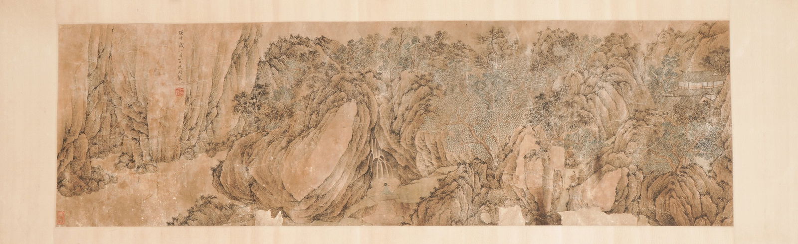 Shen Zhou, Landscape Long Scroll Handscroll (1 of 9)