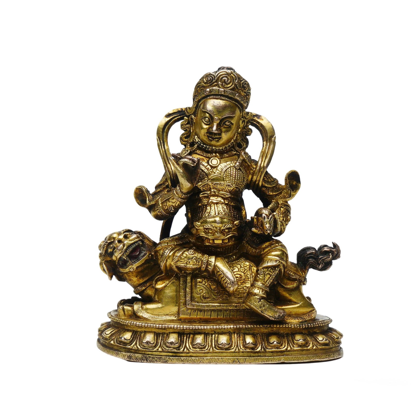 Qing Dynasty Gilt-Bronze Seated Figure of Vaishravana Jambhala (1 of 8)