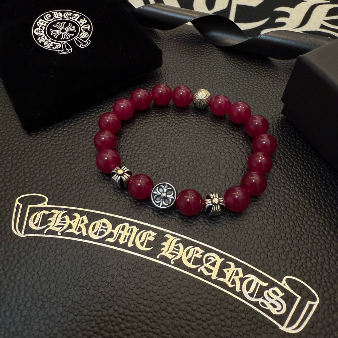 Chrome Hearts Bracelet: Chrome Hearts classic retro multi element bracelets and bangles feature embossed designs and various patterns, creating a unique style. The scout badge is a Chrome Hearts trademark, ensuring its endur