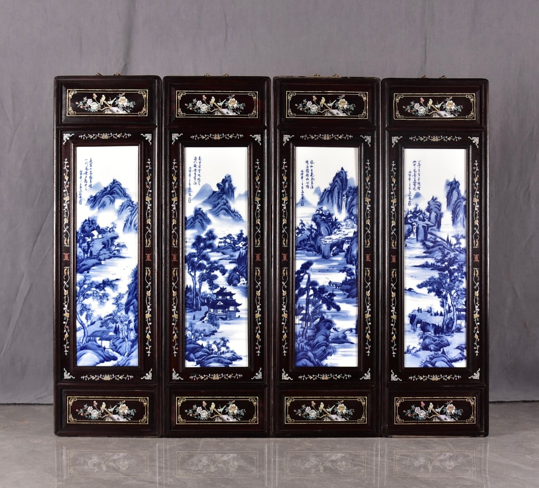 Appreciation of the works of Wang Bu, the "King of Blue and White Porcelain"! A set of blue and (1 of 9)