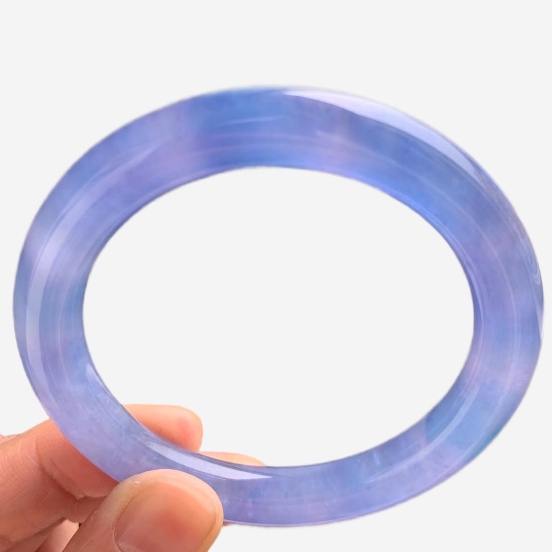 Burmese jadeite icy blue-purple round bangle (1 of 13)
