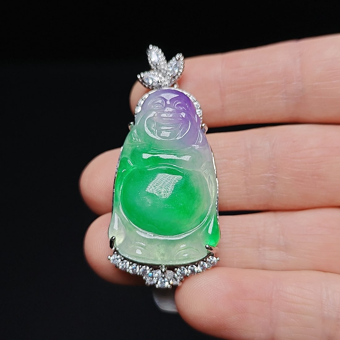 Jade Maitreya Buddha Pendant (1 of 6)