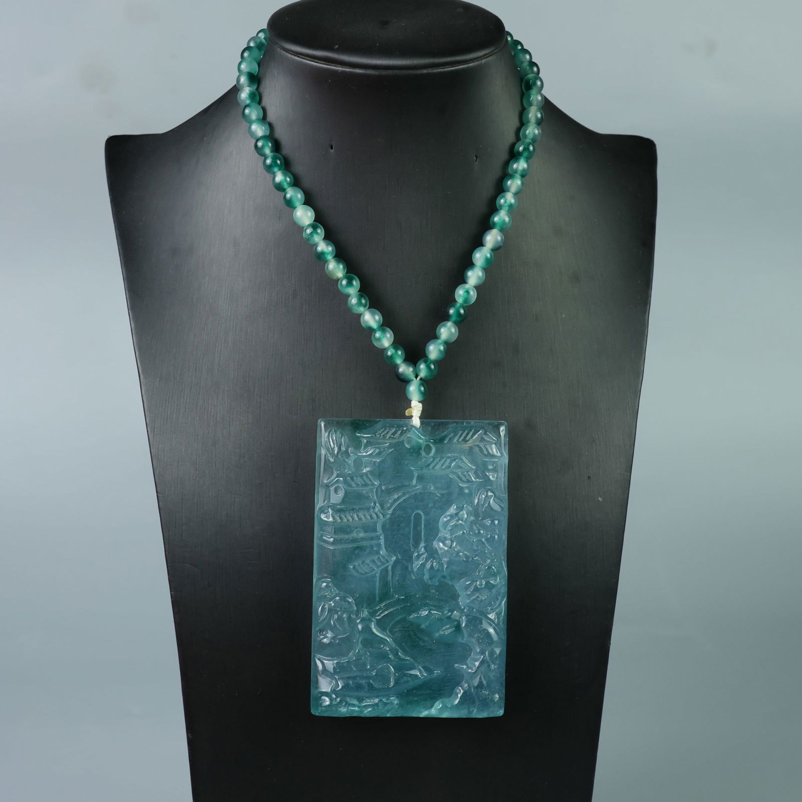 Perfectly crafted high-quality ice-crystal carving Landscape Plaque: This exquisitely carved landscape plaque is made of high-grade icy jadeite. The base is pure, rich, clean, and translucent with a strong fluorescent effect and excellent rigidity. It is a true icy, tr