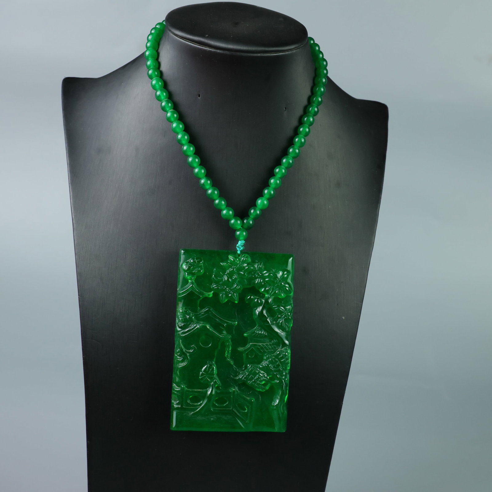 Perfectly crafted high-quality ice-crystal carving Landscape Plaque: This exquisitely carved landscape plaque is made of high-grade icy jadeite. The base is pure, rich, clean, and translucent with a strong fluorescent effect and excellent rigidity. It is a true icy, tr