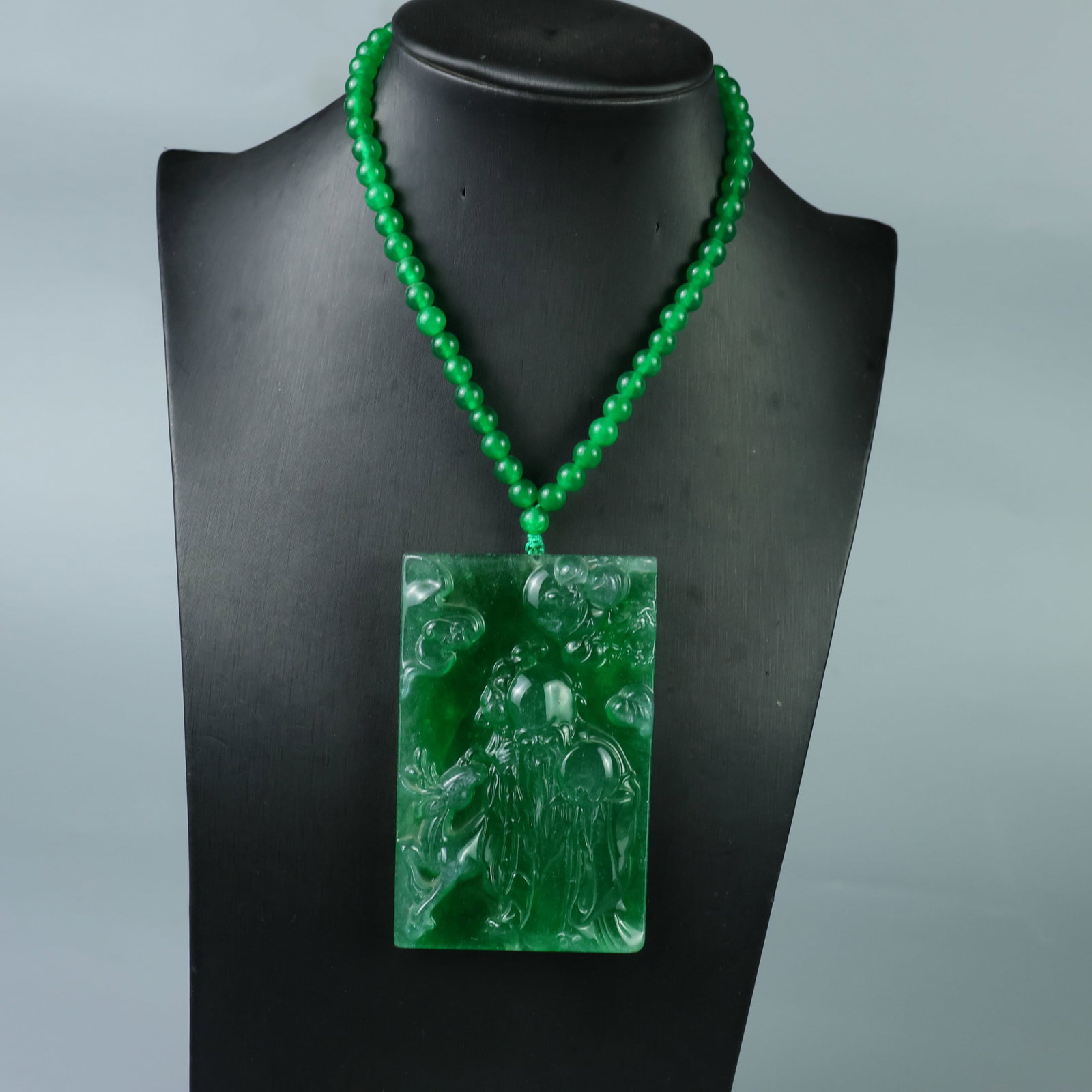 Perfectly crafted high-quality ice crystal carving Longevity God Plaque: This exquisitely carved Longevity Star plaque is made of high-grade icy jadeite. The base is pure, rich, clean, and translucent with a strong fluorescent effect and excellent rigidity. It is a true ic