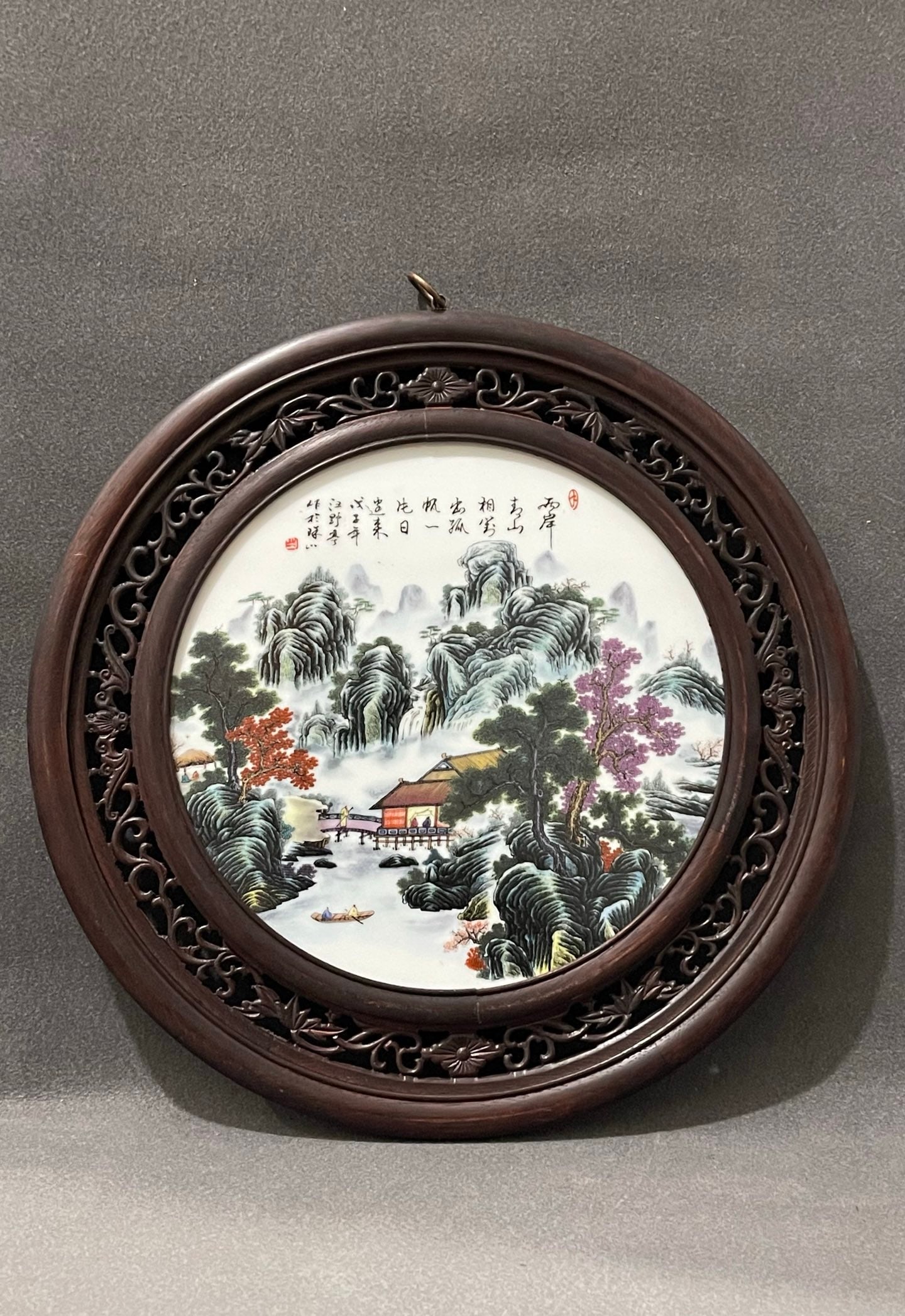 Appreciation of the works of Wang Yeting, one of the Eight Friends of Zhushan! A round famille rose (1 of 11)