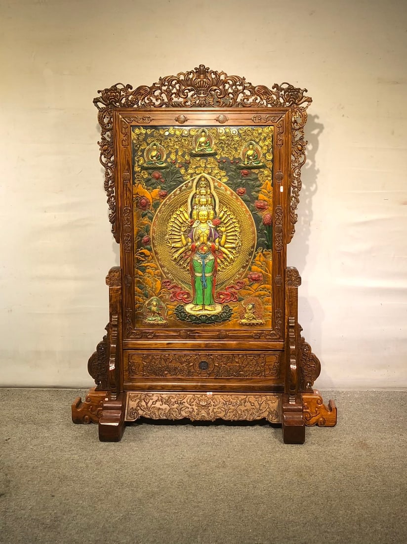 Exquisite Large-Leaf Rosewood Screen (1 of 8)