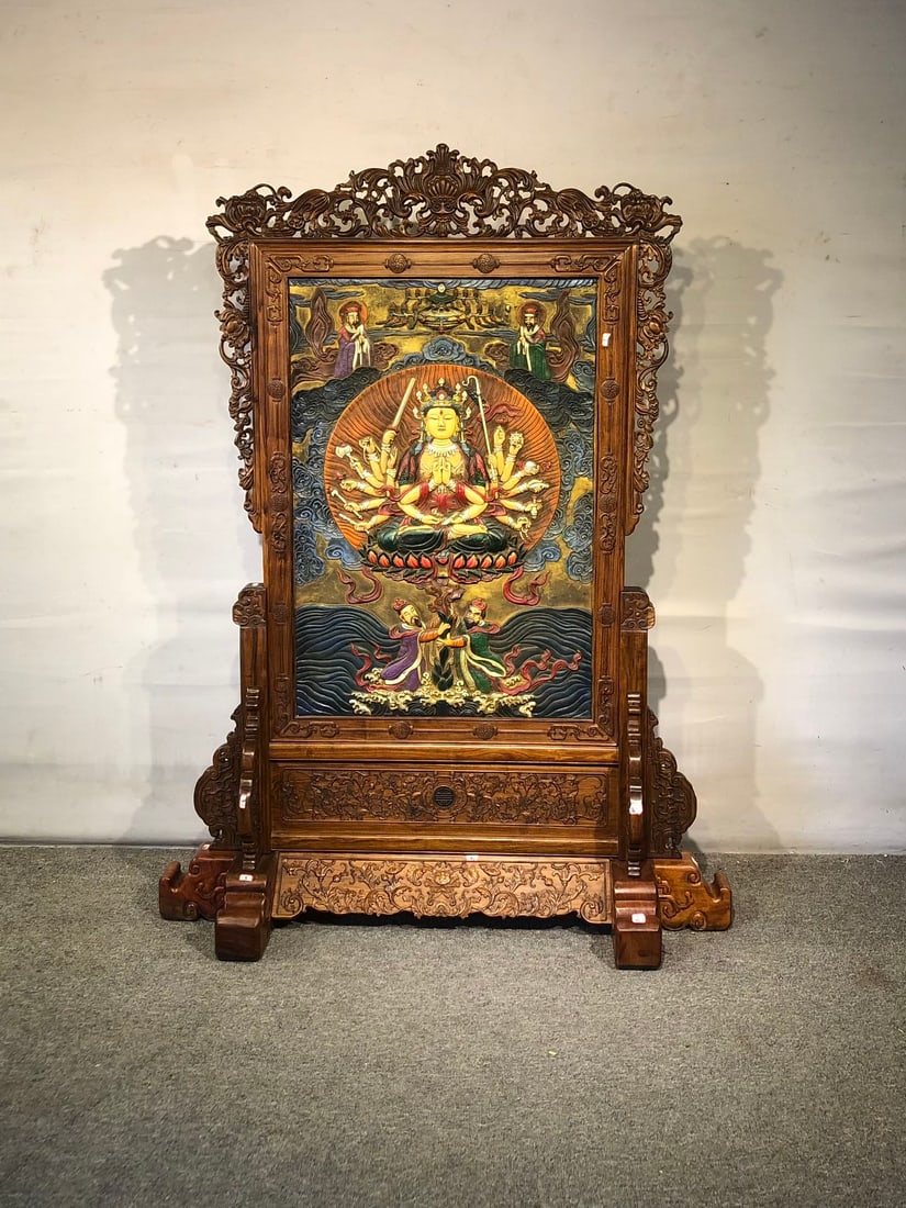 Exquisite Large-Leaf Rosewood Screen (1 of 8)