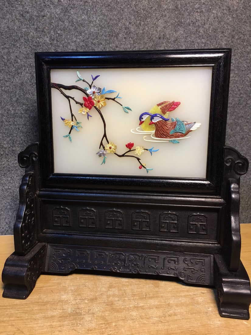 Outer frame inlaid with sandalwood, jade, and various precious stones. (1 of 9)