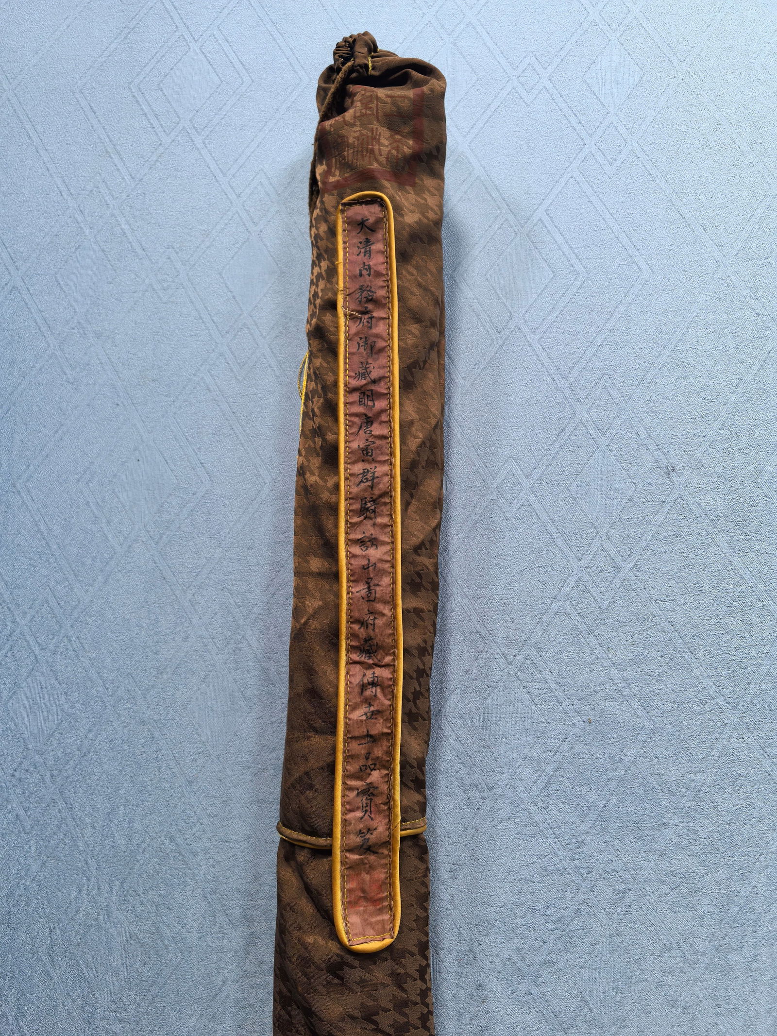 Tang Yin's "A Group of Riders Visiting the Mountains": fine silk scroll painting of riders visiting the mountains by Tang Yin, from the Imperial Collection of the Qing Dynasty, measuring 66.1 x 140.6 cm. Provenance:Private collection from a professor in H