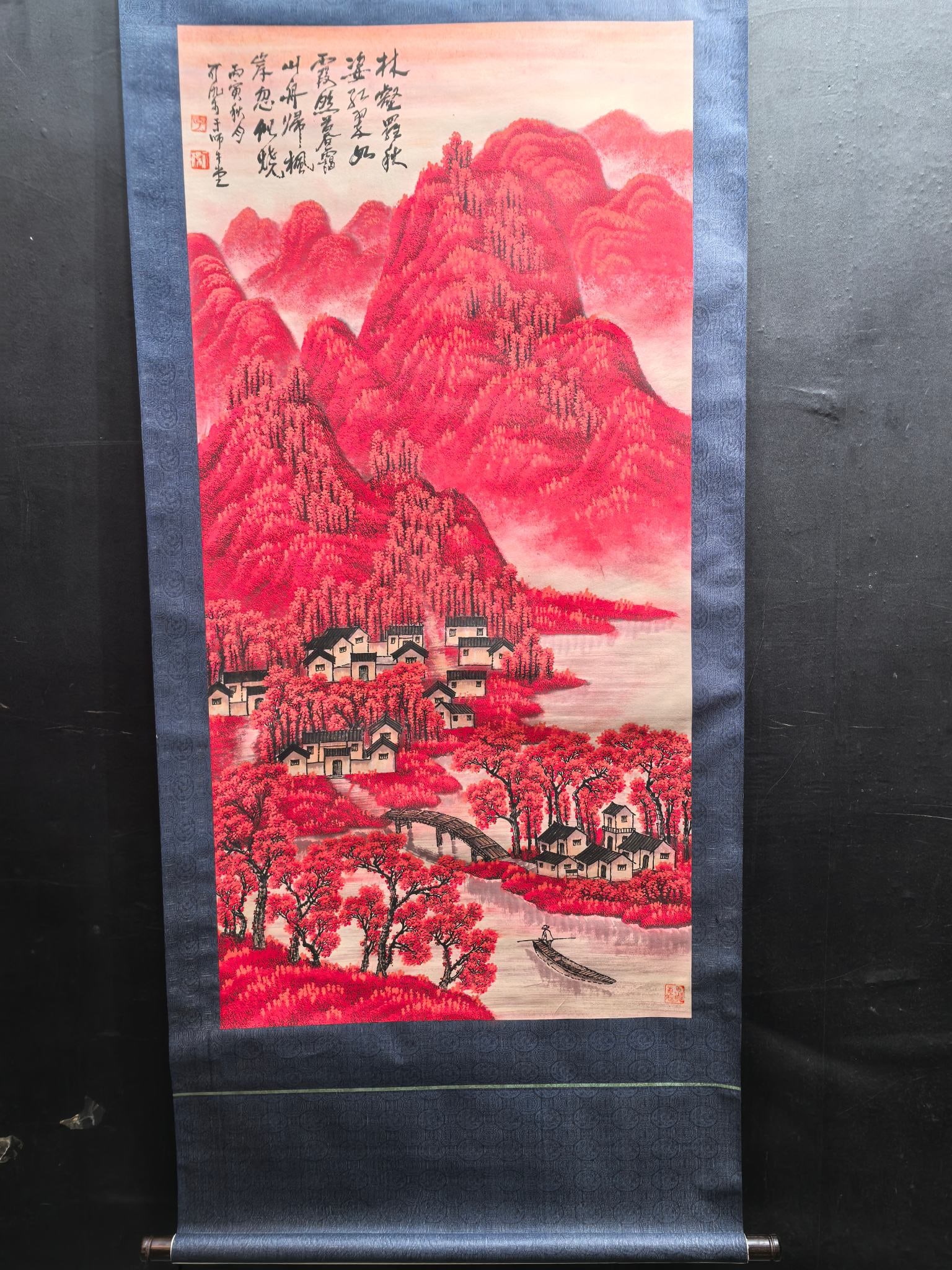 Li Keran, Fine Paper Ink Painting of Ten Thousand Mountains Red (1 of 8)