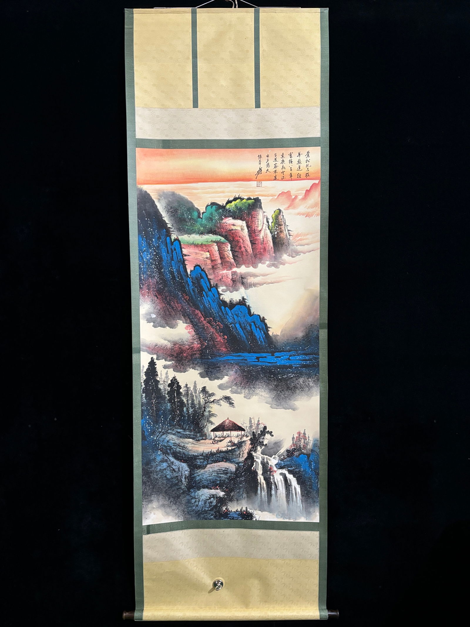 (Zhang Daqian's splashed-ink landscape) Modern four-foot hand-painted painting (1 of 9)