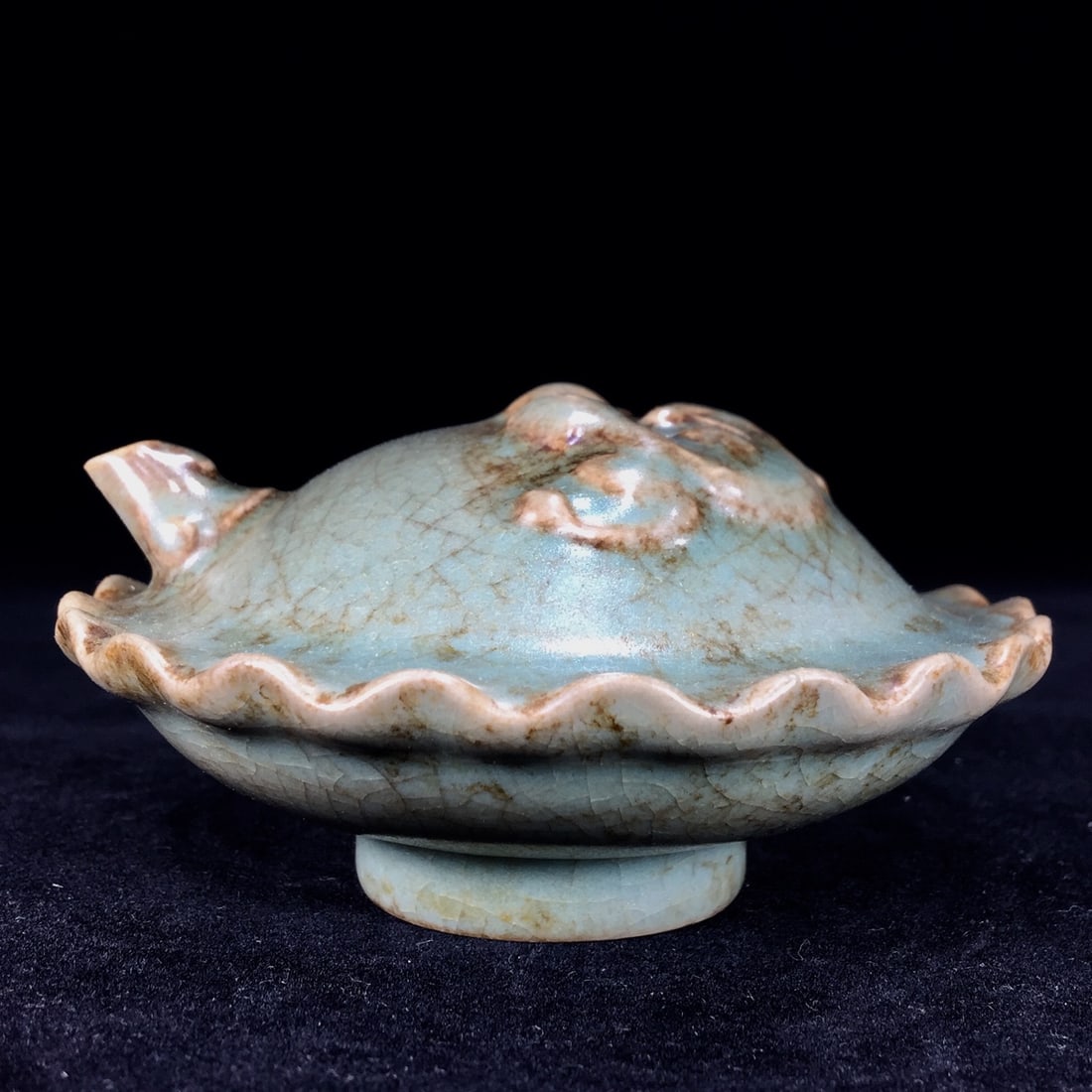 Patina of a Song Dynasty Ru ware water droplet (1 of 9)
