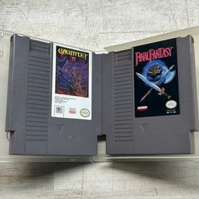 Nintendo NES Game Cartridges: Gauntlet II and Final Fantasy