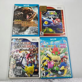 Nintendo Wii & Wii U Video Games Lot incl. Mario Galaxy, Smash Bros, Mario Party 10