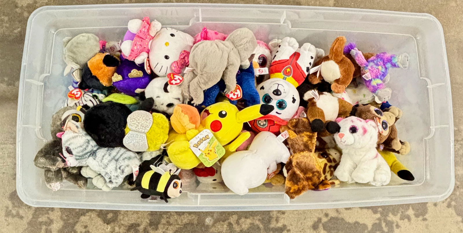 Large assorted lot of TY Beanie Boos plush stuffed animals, sold as one group (1 of 10)
