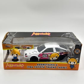 Aggretsuko & 1986 Toyota Trueno AE86 Die-Cast Car with Figure Jada Anime Hollywood Rides