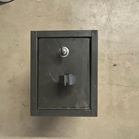 Vintage Black Metal Gun Safe with Locking Door