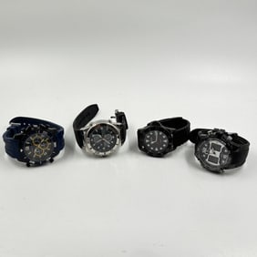 Lot of (4) Assorted Men's Wrist Watches – Invicta, U.S. Polo Assn., Perry Ellis & Vigoroso