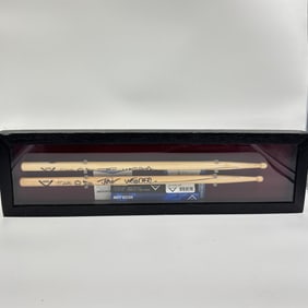 Jay Weinberg "Slipknot" Signed Vater Drumsticks Shadowbox Display