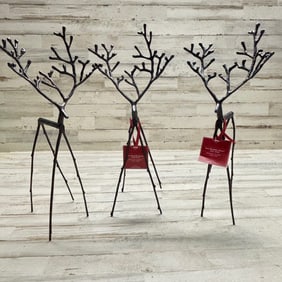Pottery Barn Twig Reindeer Objects, Set of Three