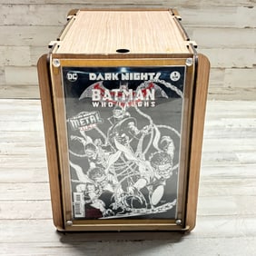 Vintage Wooden Comic Book Storage Box with Assorted Comic Books