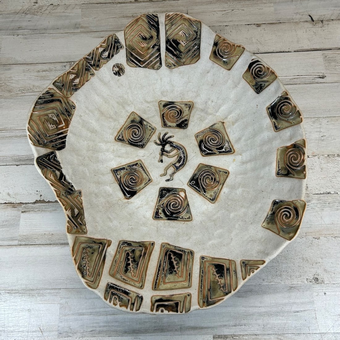 Native American Kokopelli Pottery Bowl Art Dish Southwestern Rustic Decor VTG (1 of 6)