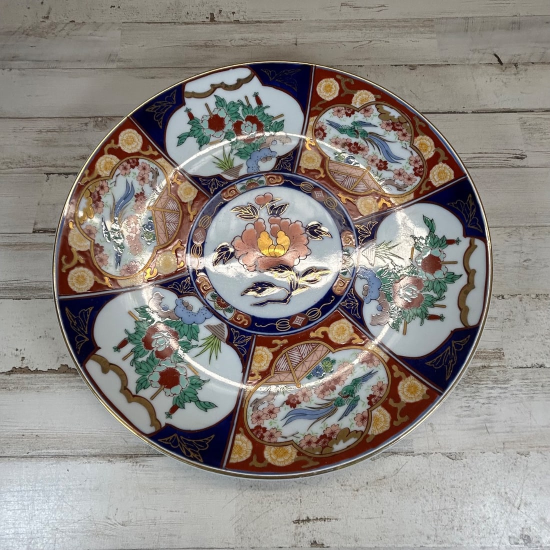 Vintage Toyo Japan Hand Painted Porcelain Decorative Plate Floral Bird Motif 12" (1 of 6)