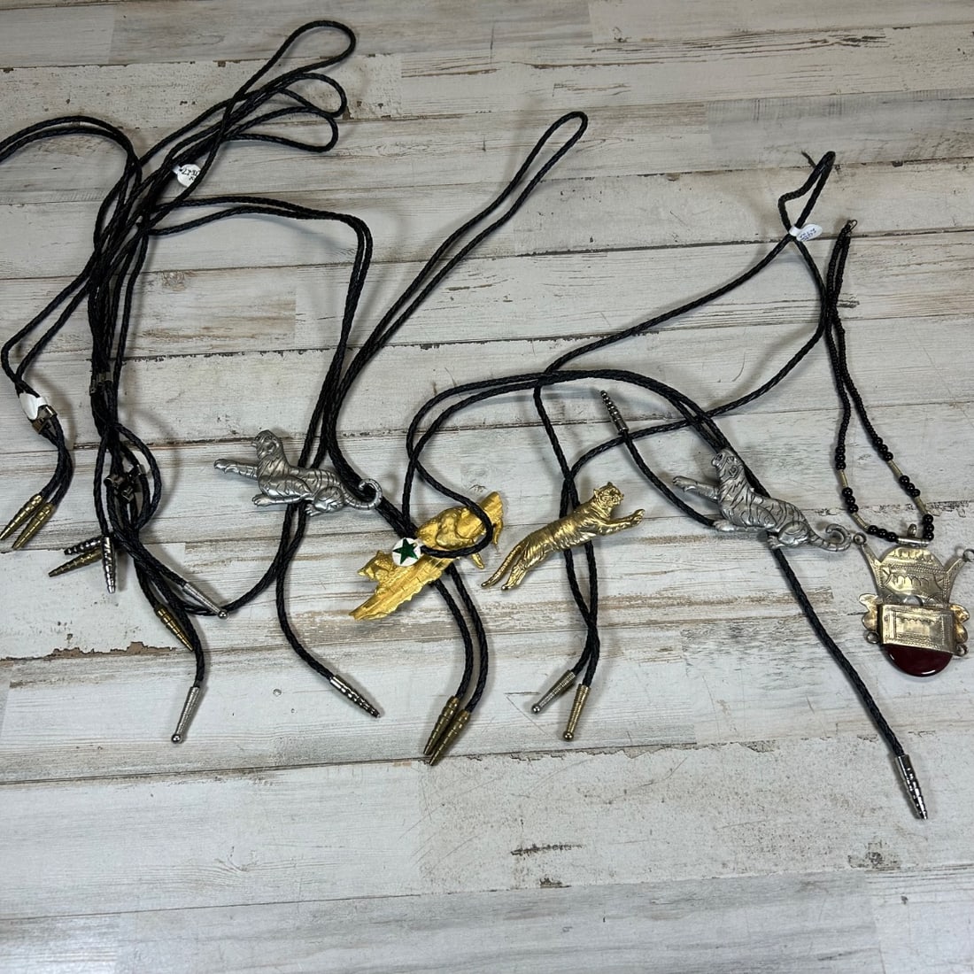 Lot of 5 Vintage Animal Themed Bolo Ties - Tigers & Leopard (1 of 10)