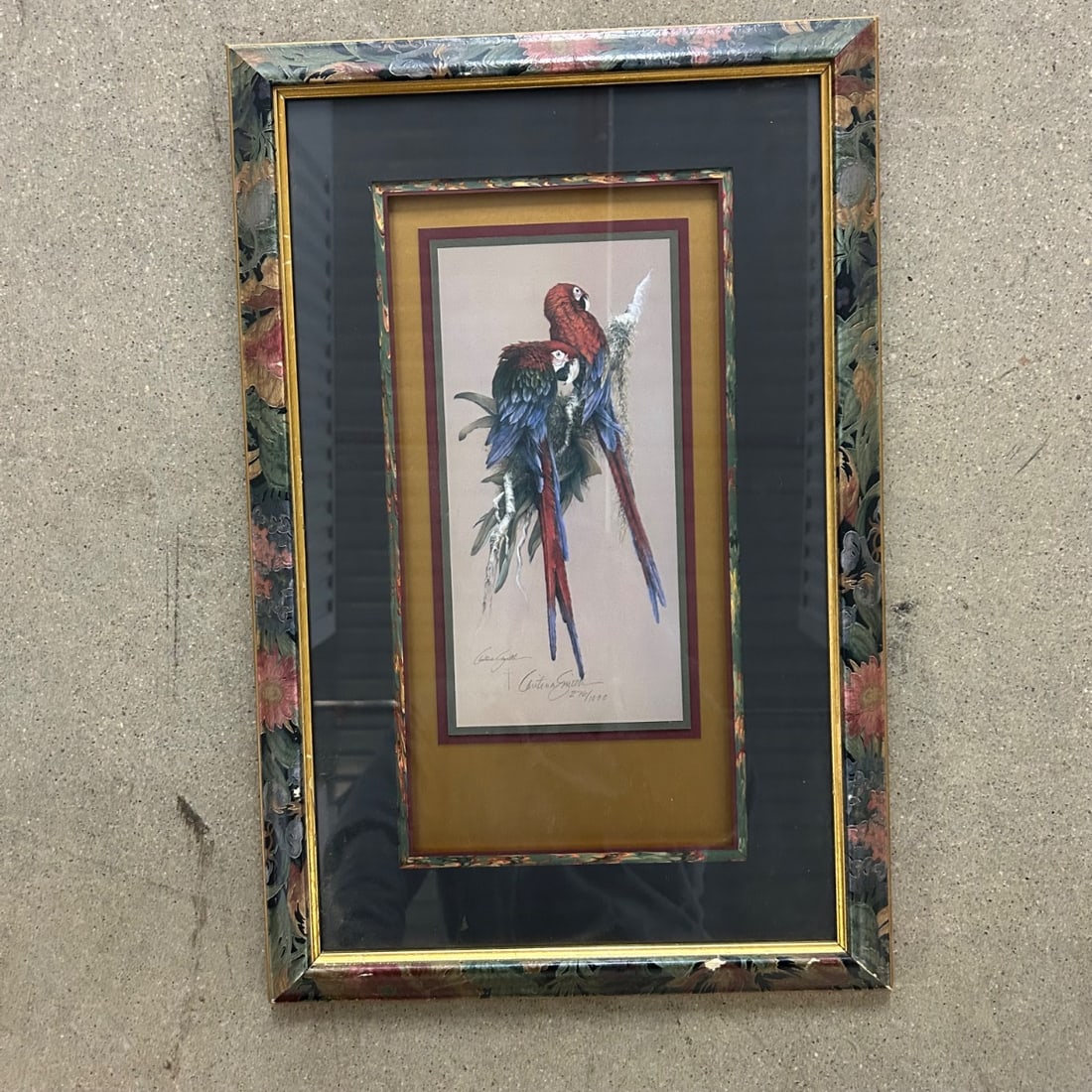 Christina Smith "Parrot Pair" Limited Edition Print 276/1000 Framed Floral (1 of 8)