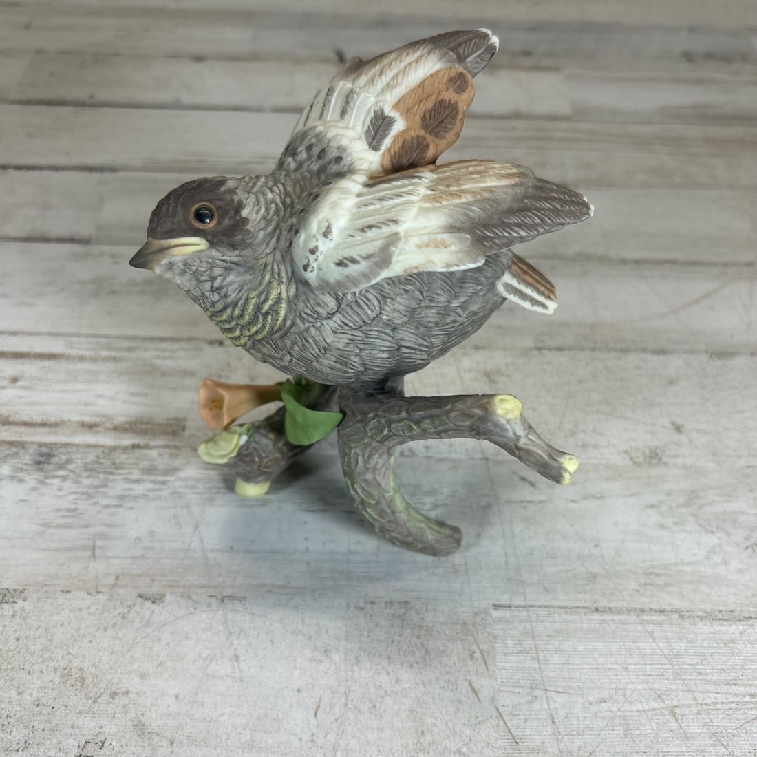 Snow Bunting Juvenile Ceramic Figurine Limited Edition #266 by David Marlett (1 of 6)