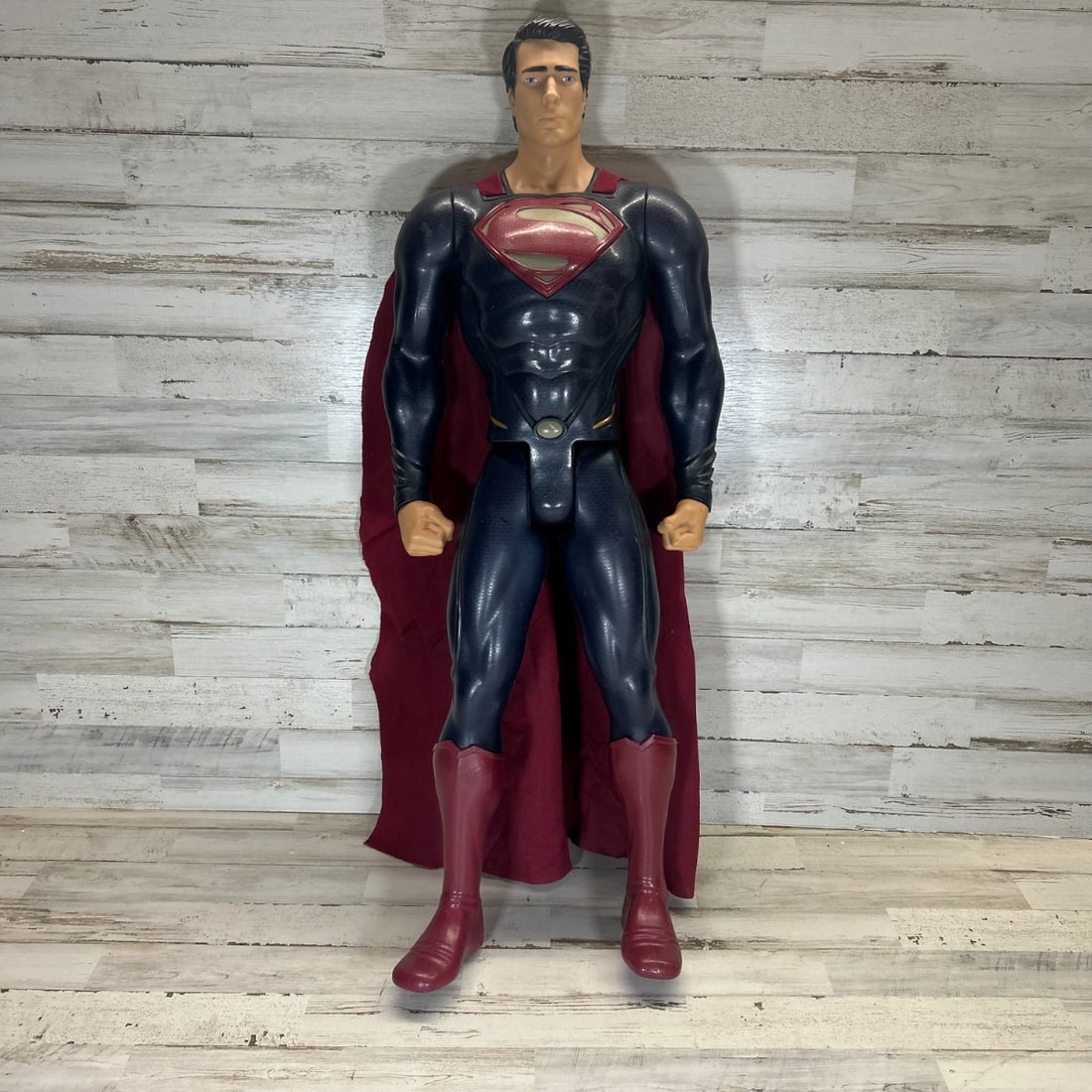 Vintage Superman Action Figure Large S-Shield Cape Boots Plastic 29" (1 of 7)