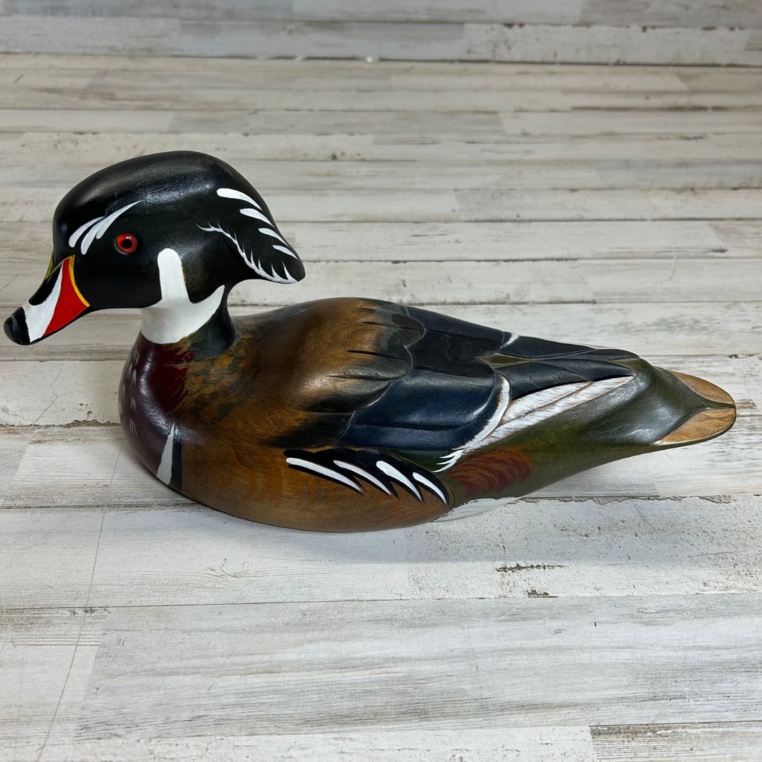 P. Korman Original Wood Duck Decoy Hand Carved USA 1987 (1 of 8)