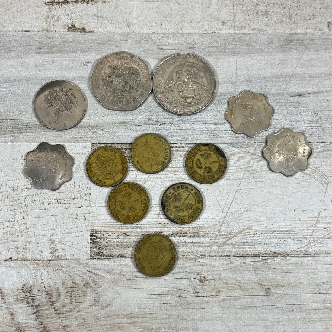 Mixed World Coins Lot - Mexico, Vietnam, Hong Kong & Others (1 of 4)
