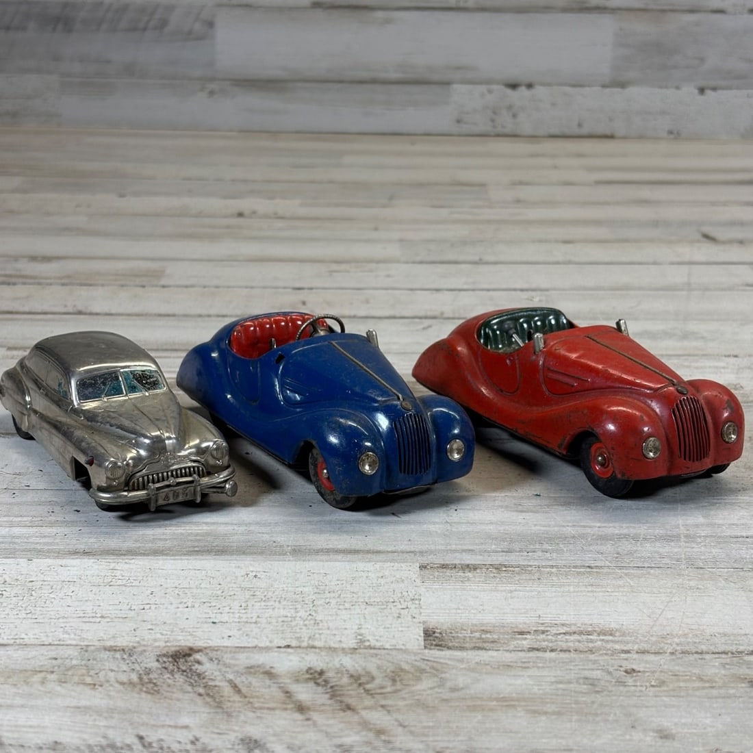 Vintage Schuco Tin Litho Wind-Up Cars Lot of 3: Buick 405, Akustico 2002, Examico 4001 (1 of 14)