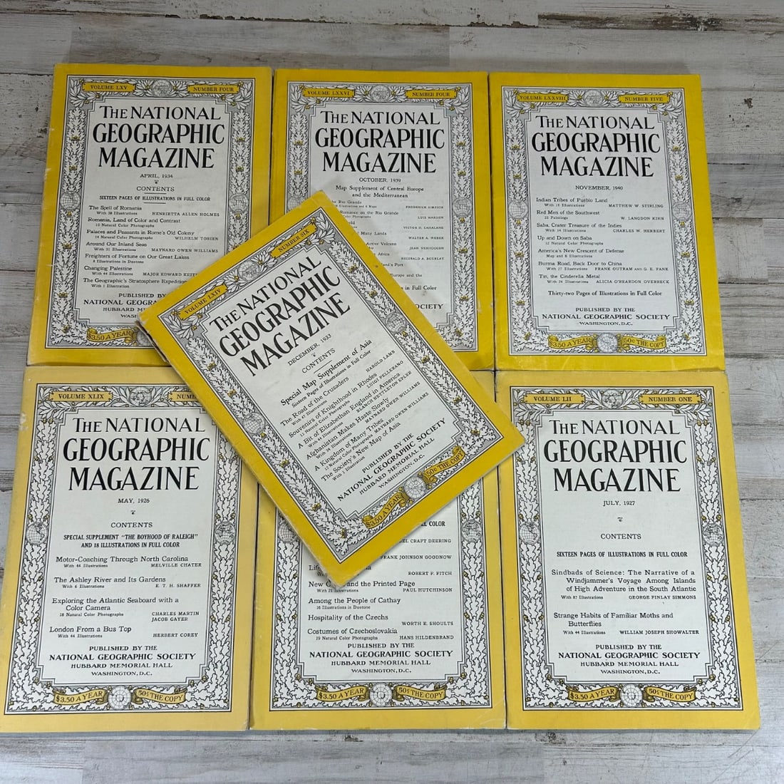 Lot of 8 National Geographic Magazines 1926-1940 (1 of 8)