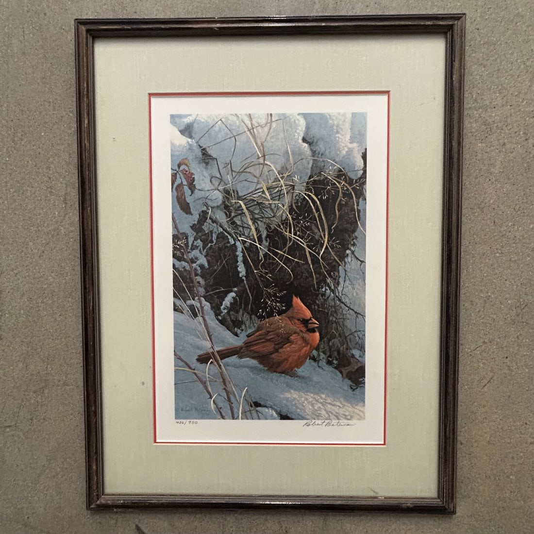 Robert Bateman "Winter Cardinal" Limited Edition Print 426/950 Signed & Numbered (1 of 13)