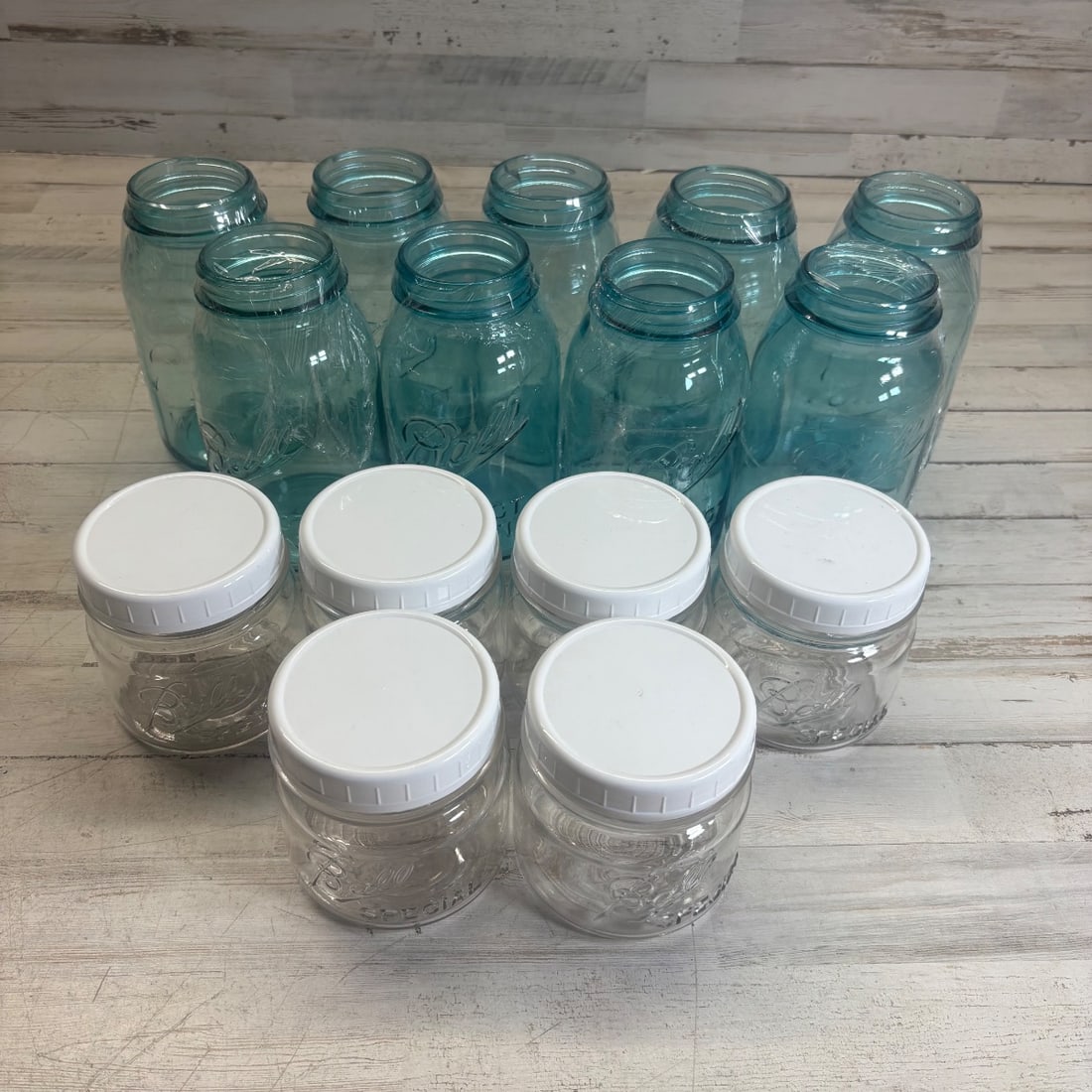 Lot of Ball Perfect Mason Blue Jars & Ball Special Clear Jars with Lids (1 of 5)