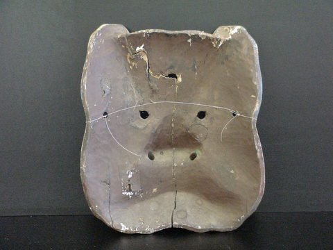 Hand Carved Wooden Chinese Demon Mask - 2