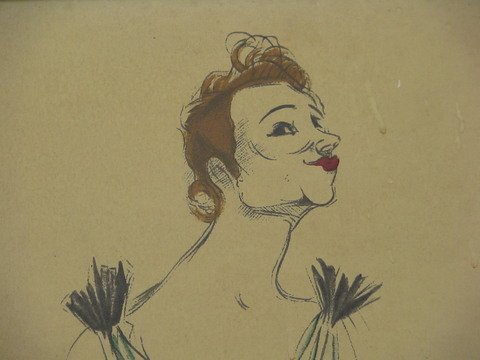 Framed watercolor, unsigned, after a Toulouse - 3