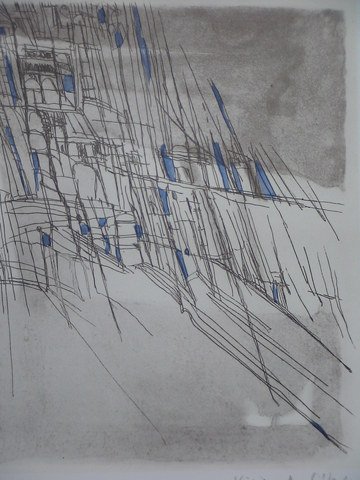 Signed abstract Print by Maria Elena Vieira Da - 2