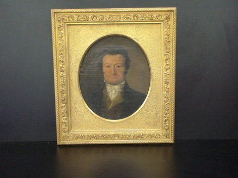 Oil on canvas of a man with elaborate cravat