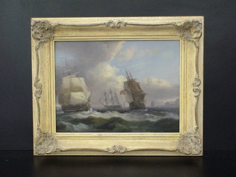 Oil on board, signed by Thomas Luny dated 1831